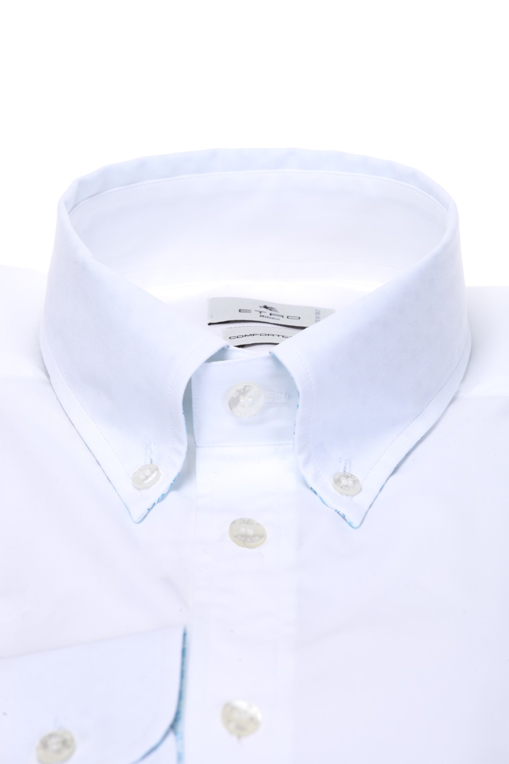 shop ETRO  Camicia: Etro camicia in cotone elasticizzato.
Slim fit.
Colletto button down.
Bottoni in madreperla blu.
Interno dei polsini e del colletto con micro loghi a contrasto.
Composizione: 96% cotone 4% elastan.
Made in Italy.. 1K964 8281-0990 number 9608251